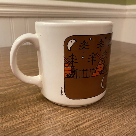 Vtg Houze Alan Wood - Grindley, England Grandpa Log Cabin Coffee Mug - Rare - Picture 2 of 7